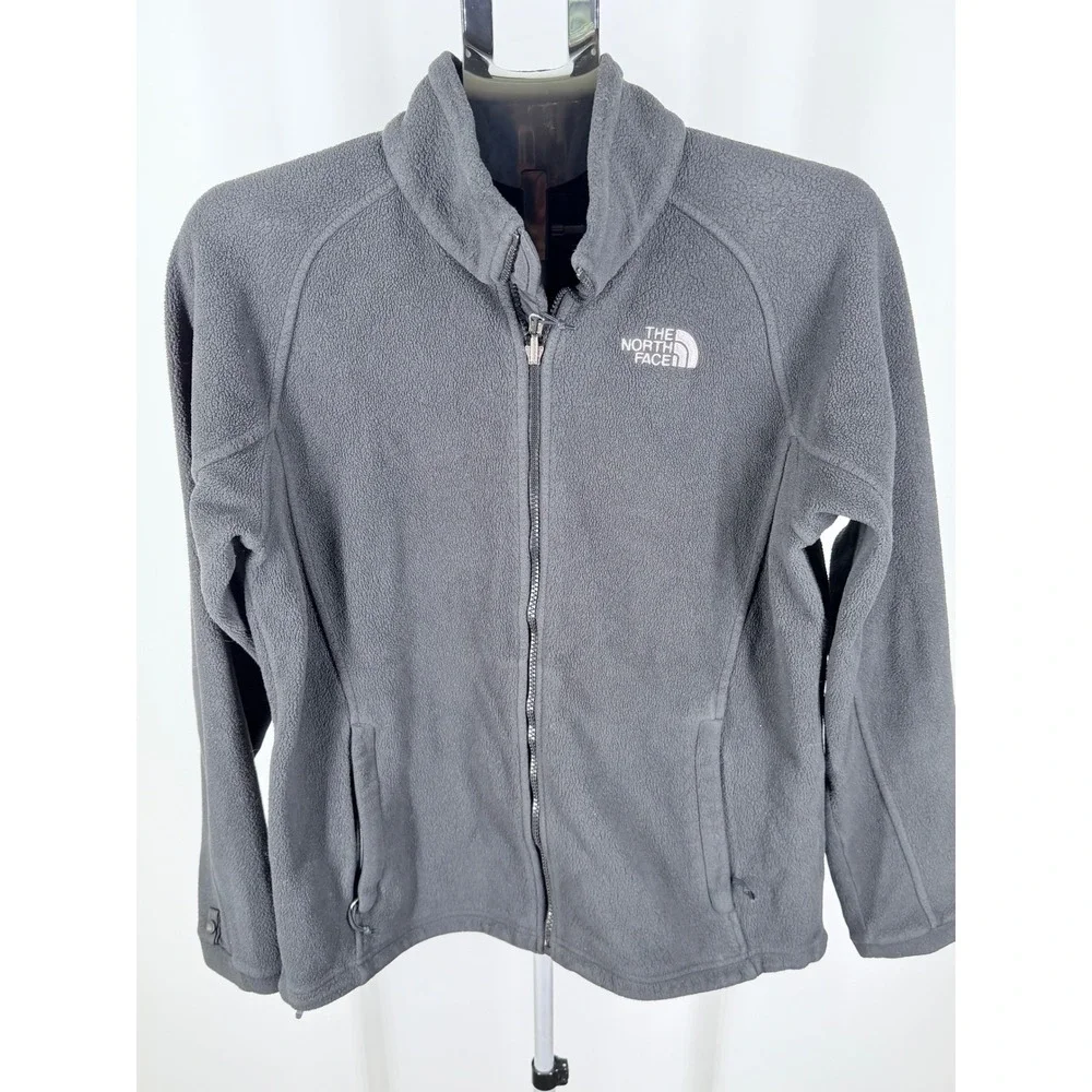 The North Face Mens Gray Full Zip TKA 100 Fleece Jacket Mock Neck Large